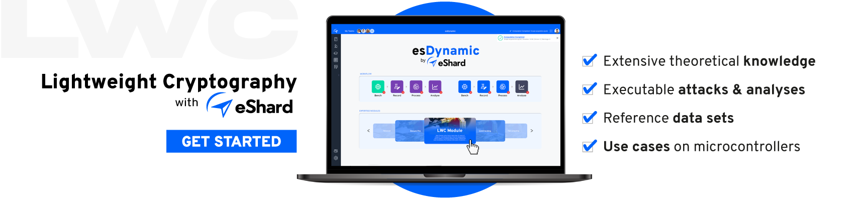 Lightweight cryptography expertise module by esDynamic for Chip Security eShard
