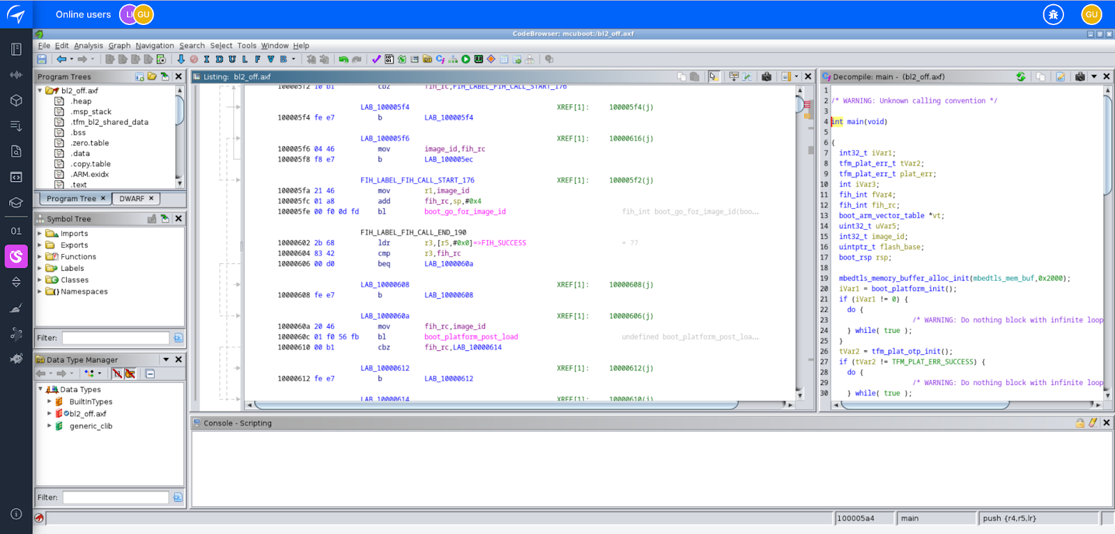 MCUBoot binary code in Ghidra esreverse.png