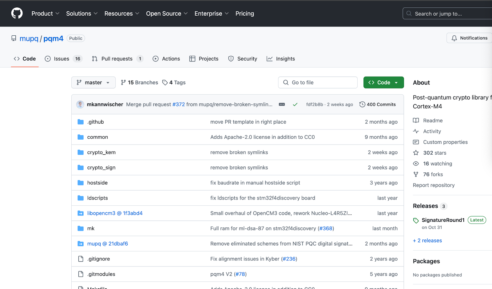 Kyber public implementation in C language